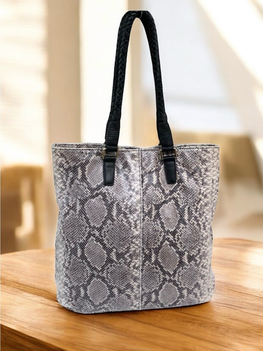 Margot New York Tote Shoulder Bag  Snakeskin Leather